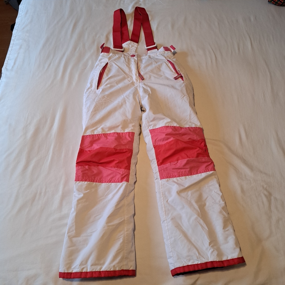 Mini Boden Red and White Kids Snow Pants